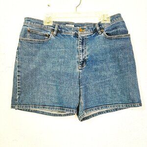 Jones Women's Sport Plus Size Mid Rise Stretch Blue Denim Shorts Size 16